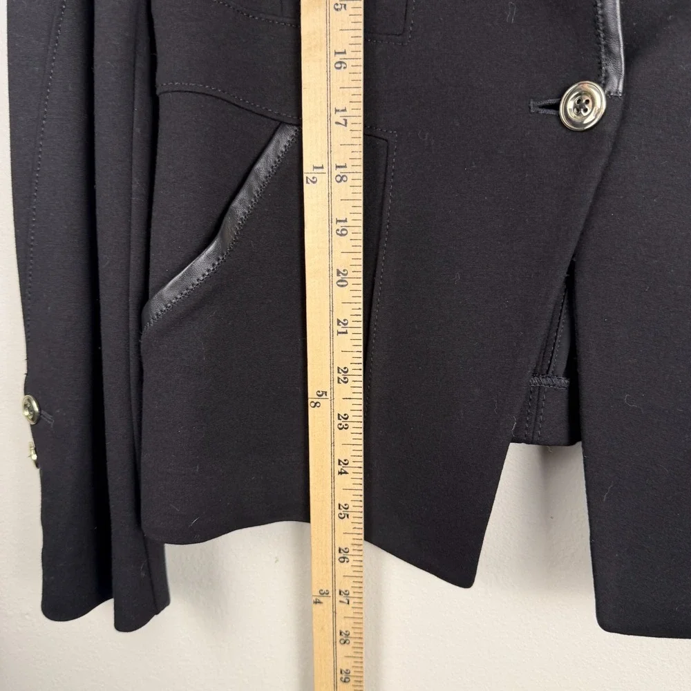 White House Black Market Blazer Jacket Women 10 Black Single-Button Career Fancy - Picture 14 of 16